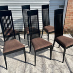 Midcentury Tonon Italian Black Laquered Dining Chairs