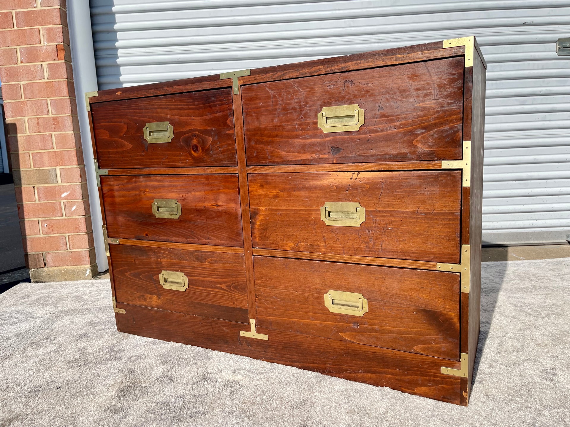 Mid Century Campaign Style Dresser