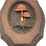Jere Style Brutalist Copper Mushroom and Leaf Wall Decor