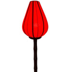 Chinese Lotus Floor Lamp with Red Shade