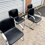 Knoll Brno Style Leather and Chrome Chairs