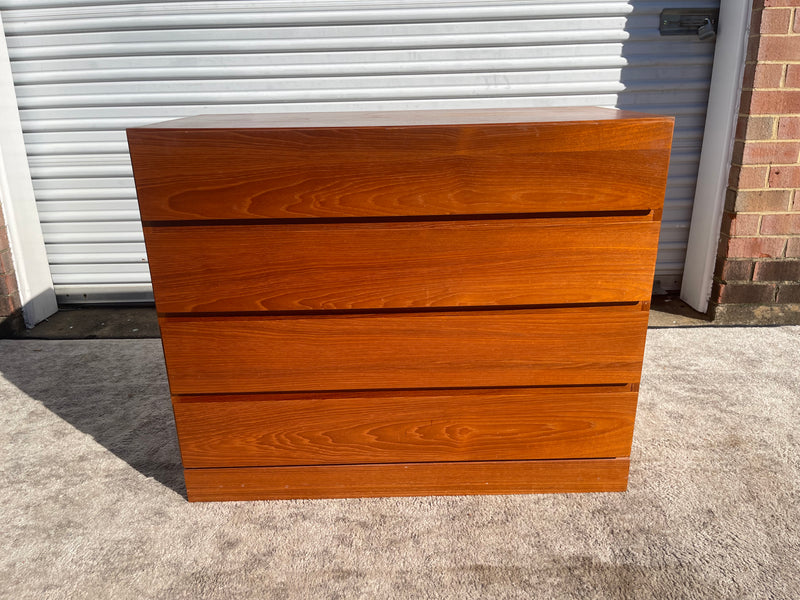 Arne Wahl Iversen Teak Danish Modern Four Drawer Chest of Drawers