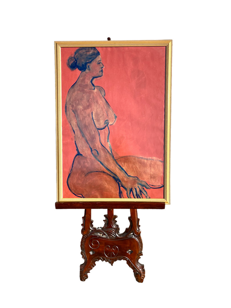 Nina Gelin-Meier Gold and Red Nude Painting #1