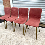 Contemporary Cranberry Upholstered Dining Chairs