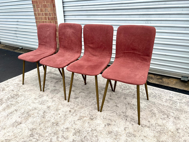 Contemporary Cranberry Upholstered Dining Chairs