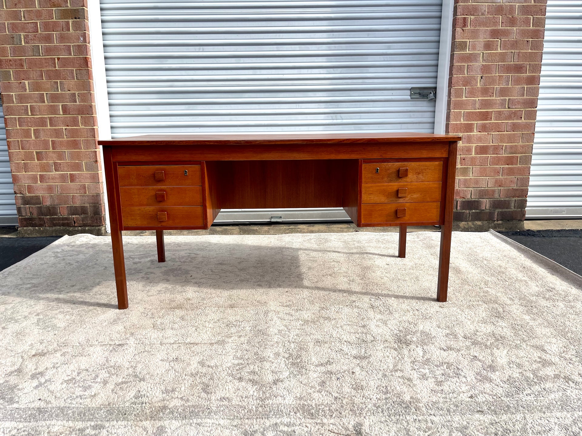Vintage Danish Teak Desk by Domino Møbler