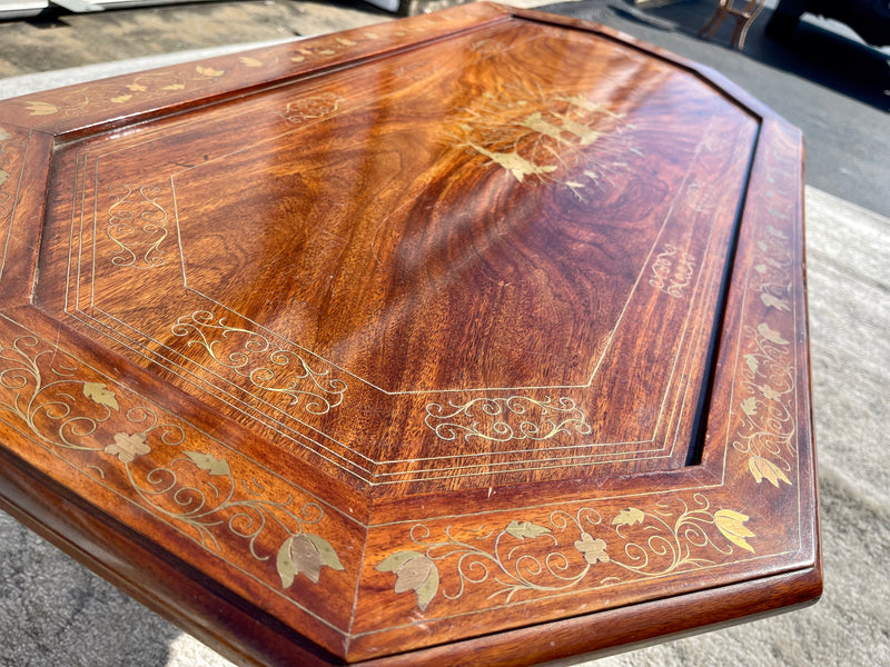 Indian Campaign Inlaid Brass Coffee Table