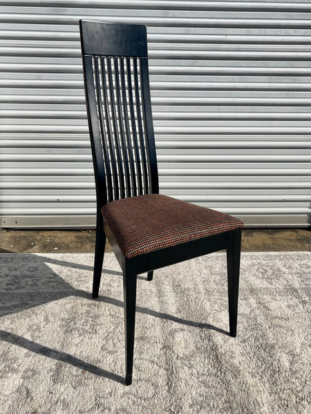 Midcentury Tonon Italian Black Laquered Dining Chairs