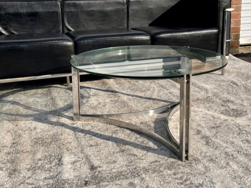 Chrome and Glass Signet Coffee Table