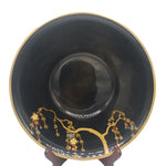 Japanese Hand Painted Black and Gold Wood Lacquer Bowl Set