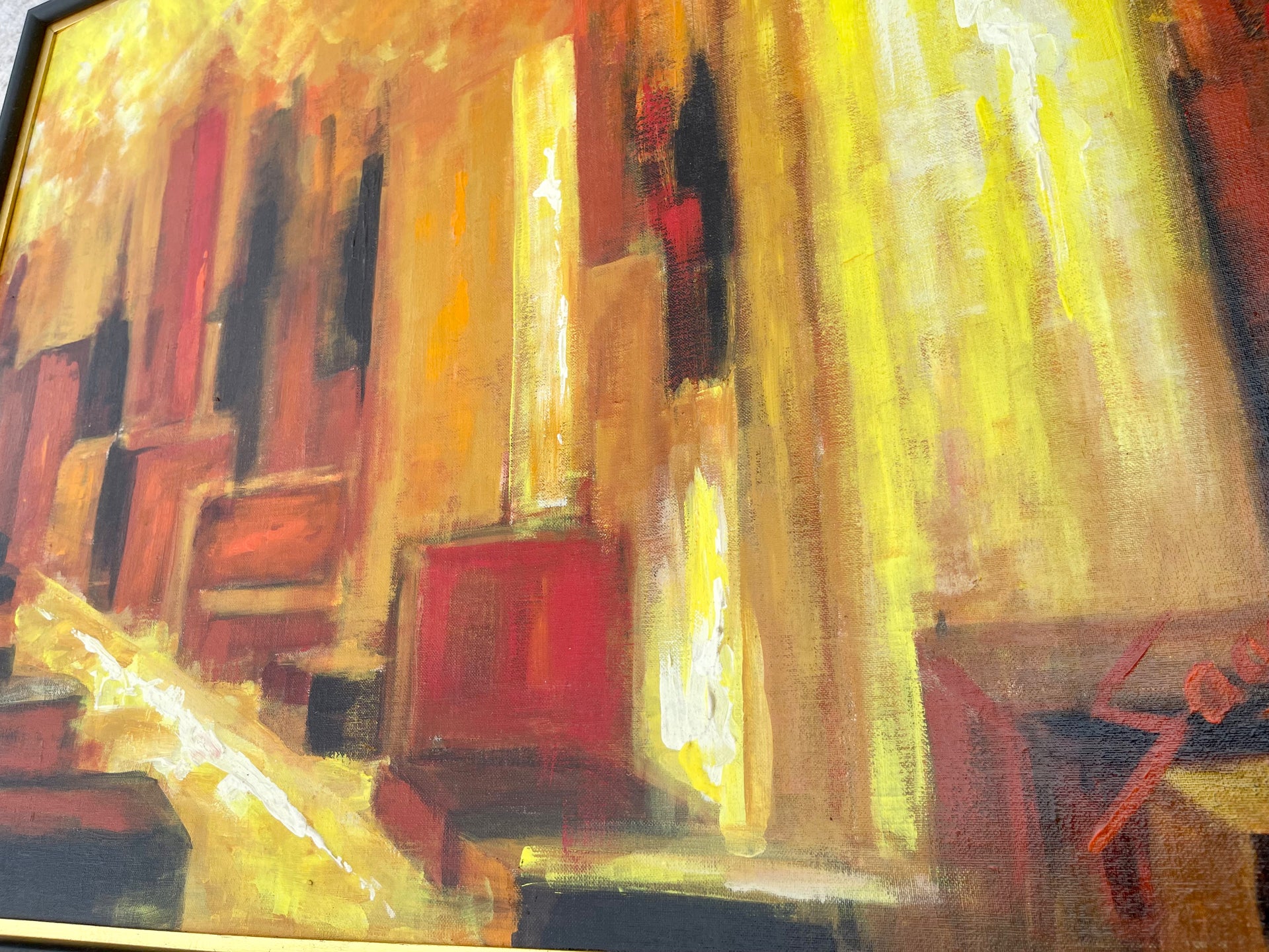 Sage Red Mid Century Cityscape
