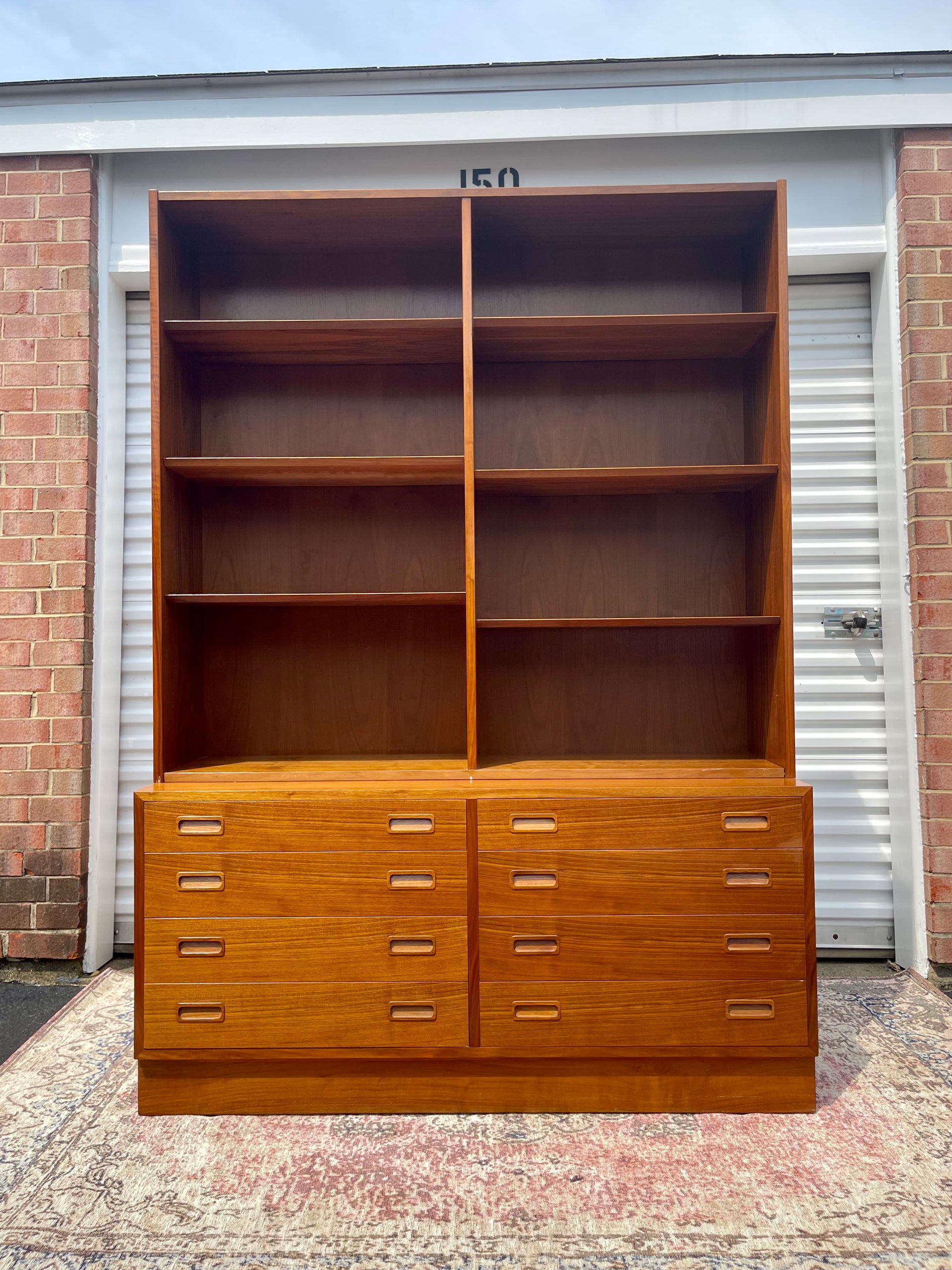 Poul Hundevad Danish Modern Teak Bookcase Credenza