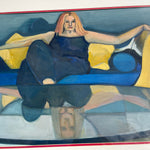 Nina Gelin-Meier Acrylic Painting of Woman and Table