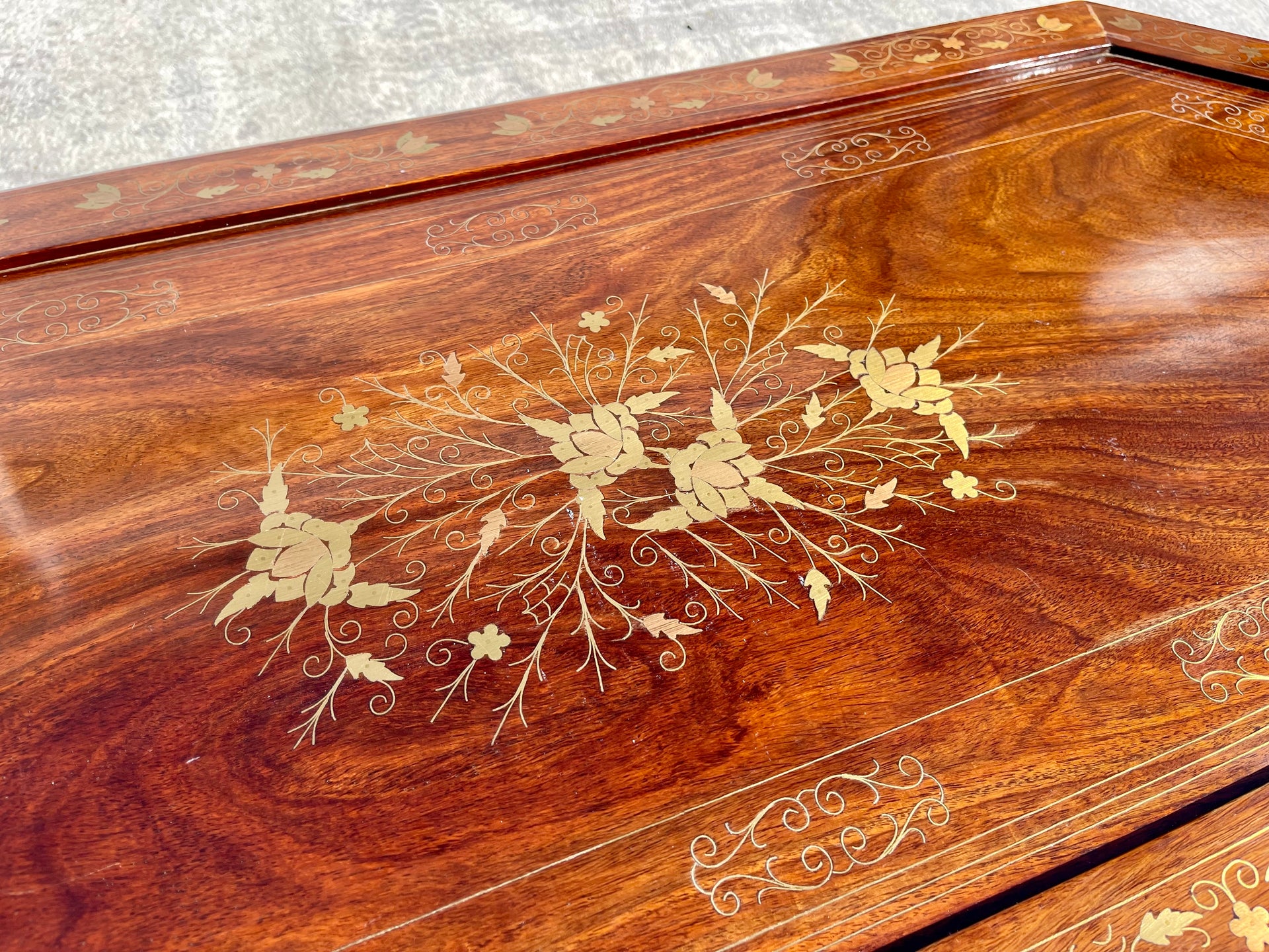 Indian Campaign Inlaid Brass Coffee Table