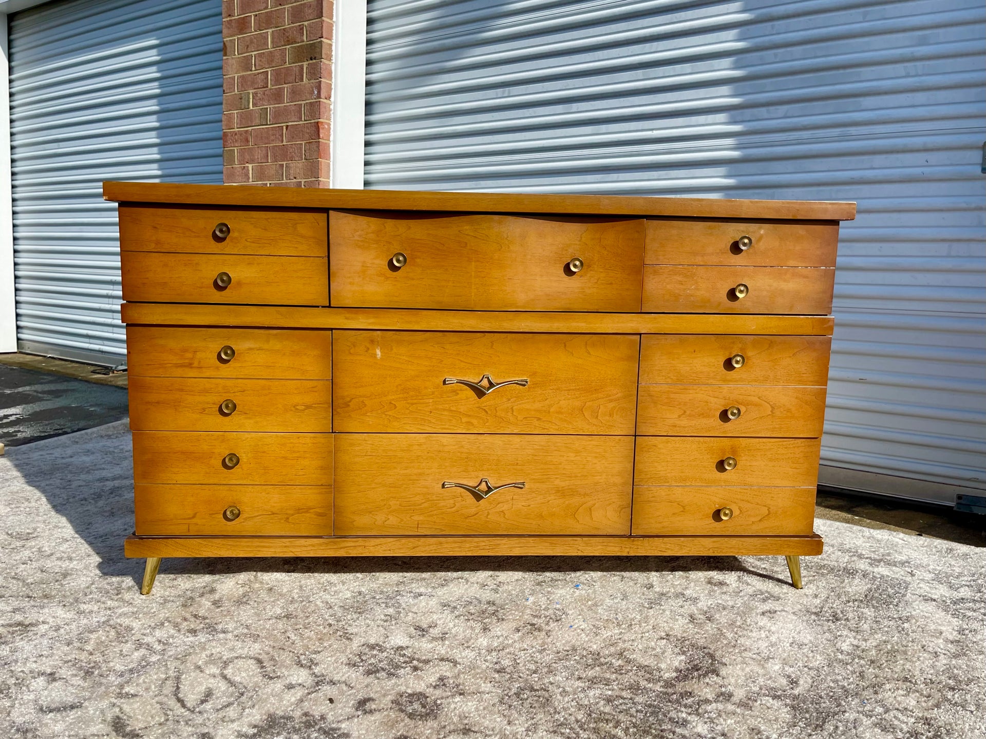 Mid Century Modern 9 Drawer Lowboy Dresser