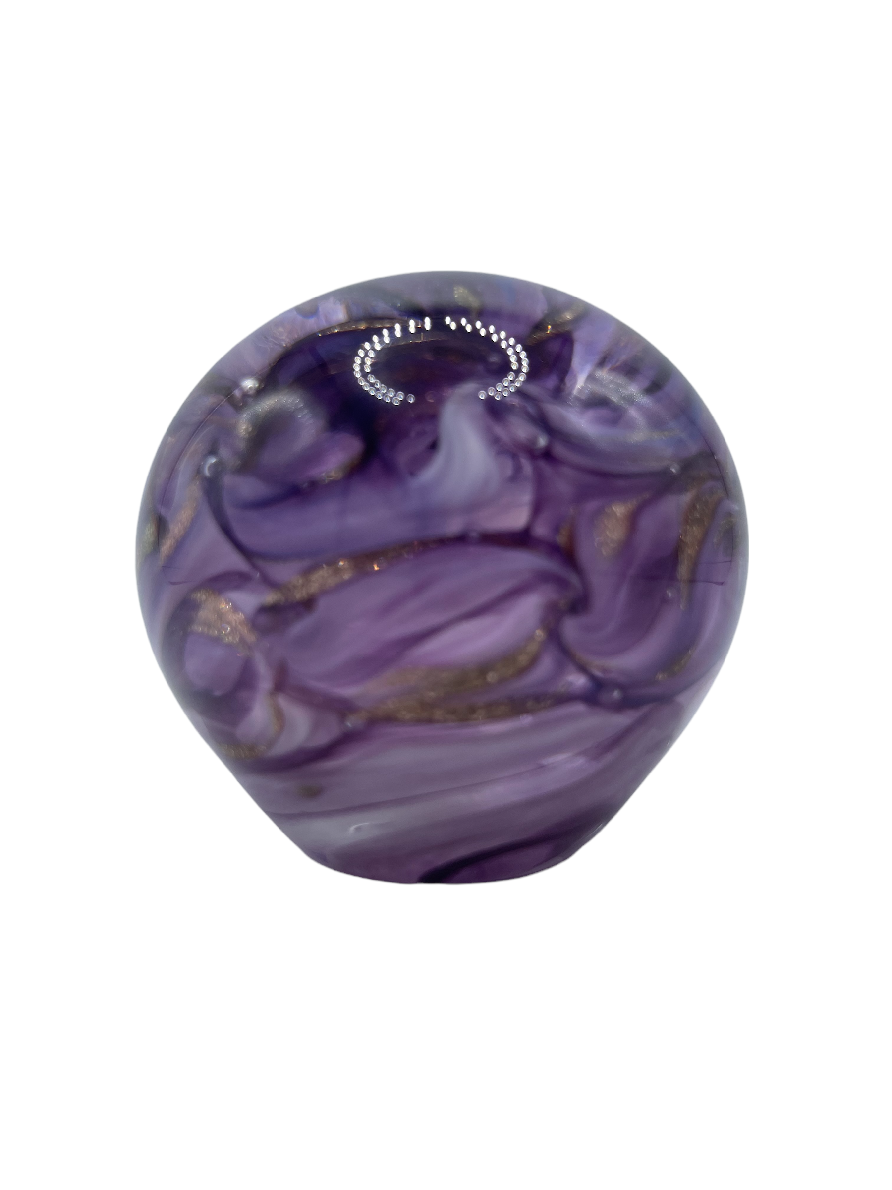 Purple Paperweight Signed Zeke 2000