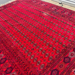 Large Hand-knotted Afghan Bokhara Rug