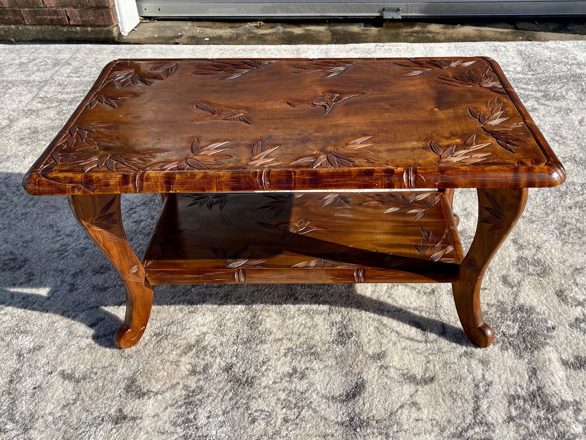 Hand Carved Vintage Japanese Tea Table