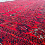 Large Hand-knotted Afghan Bokhara Rug