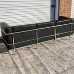 Le Corbusier LC3 Genuine Black Leather Sofa by Modway Furniture