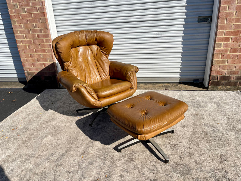 Charlton Century 21 Vintage Lounger Chair and Ottoman