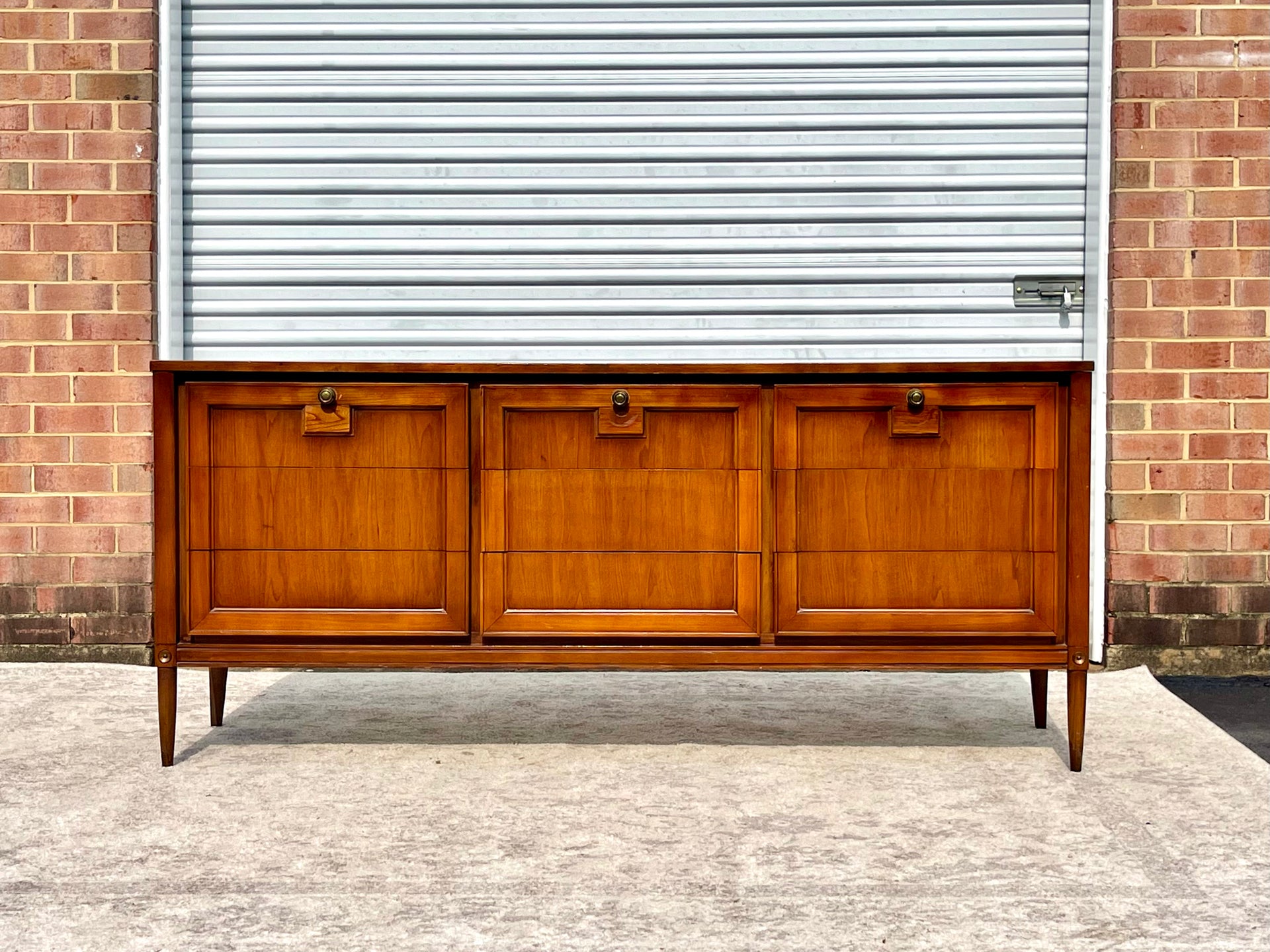 Mid Century Lowboy Nine Drawer Dresser