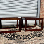 Danish Rosewood and Smoked Glass Side Tables by Komfort
