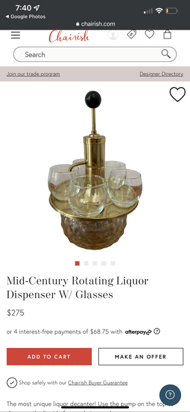 Mid Century Rotating Liquor Dispenser