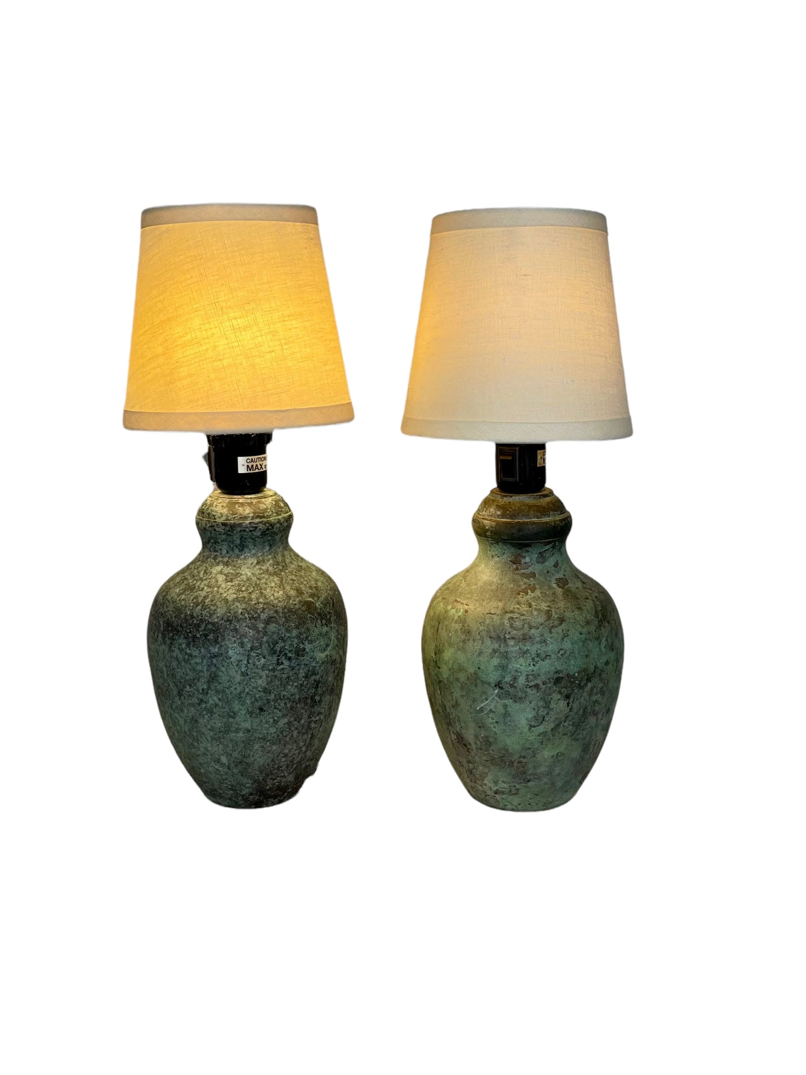 Vintage IKEA Lamp Pair Malachite Green