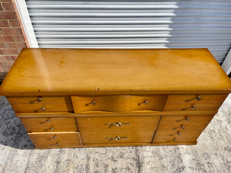 Mid Century Modern 9 Drawer Lowboy Dresser