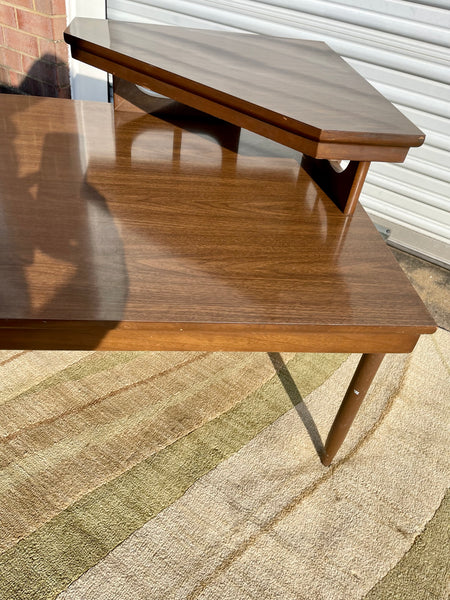 Mid Century Two Tiered Corner Table