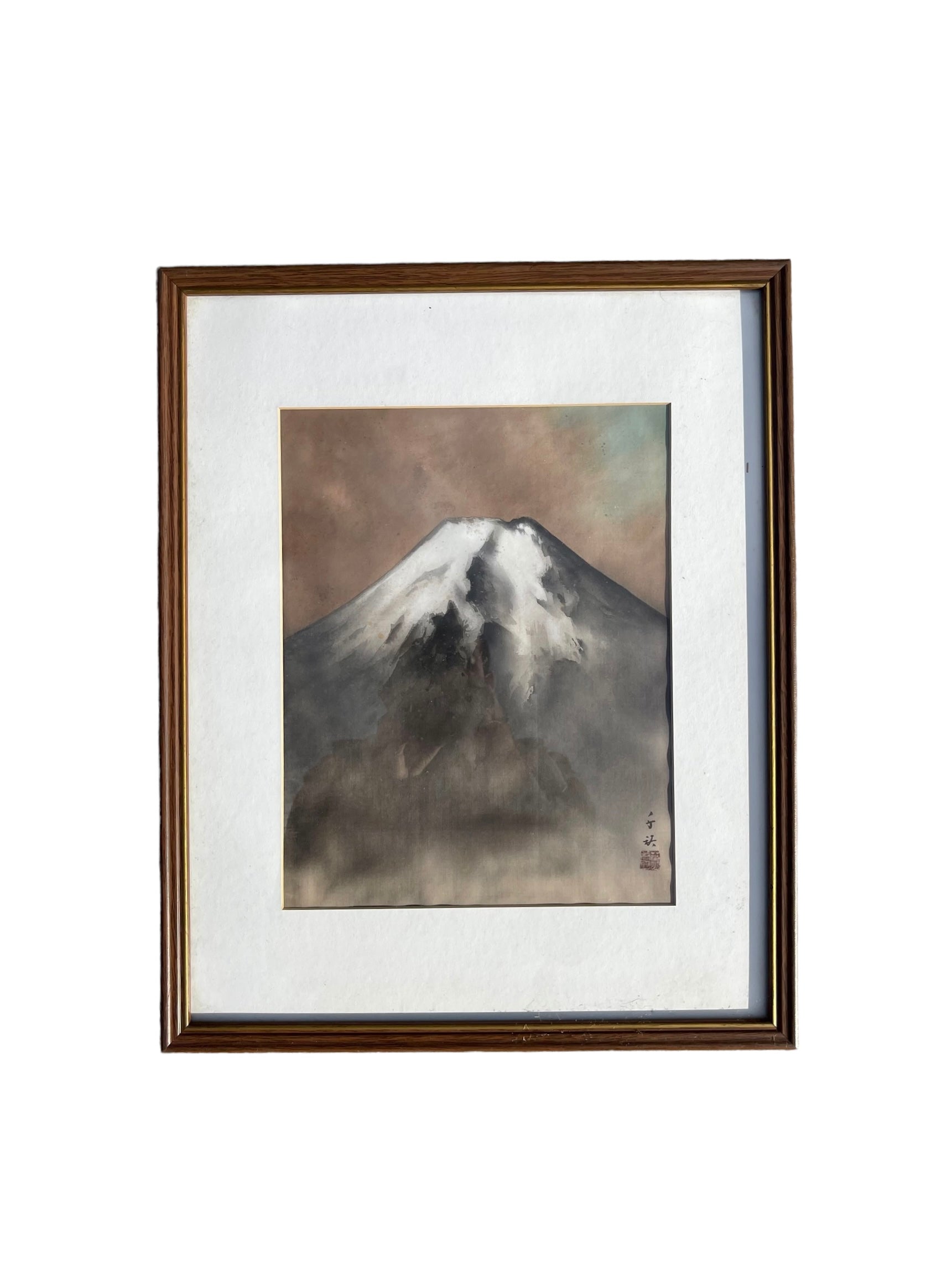 Japanese Silkscreen Mt. Fuji Painting