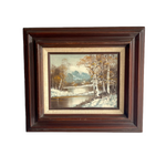 Mid Century Modern Oil on Canvas Landscape signed Wallace