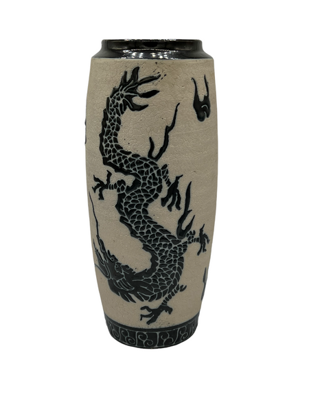 Vintage Chinese Dragon and Phoenix Vase
