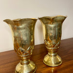 Hollywood Regency Heavy Brass Vases