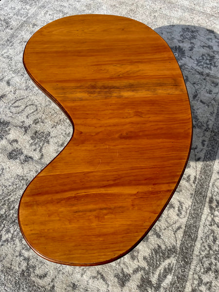 Mid Century Modern Refinished Kidney Shaped Coffee Table