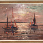 Lee Reynolds Era Mid Century Sailboat Painting