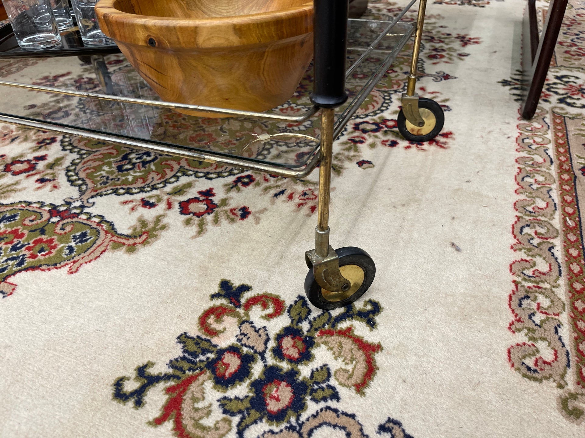 Vintage Bamboo Bar Cart