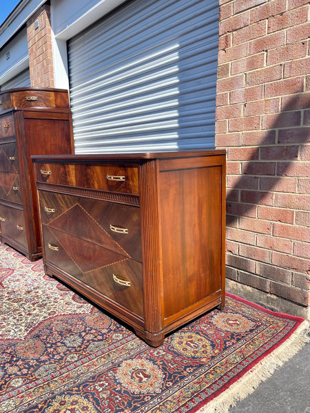 Art Deco Lowboy Dresser with Mirror