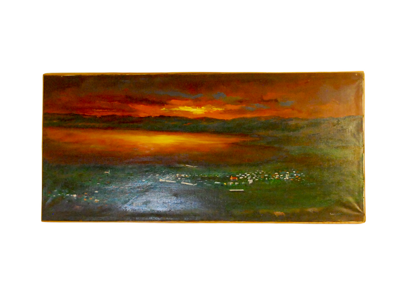Songoro Kitenge African Sunset Oil on Canvas