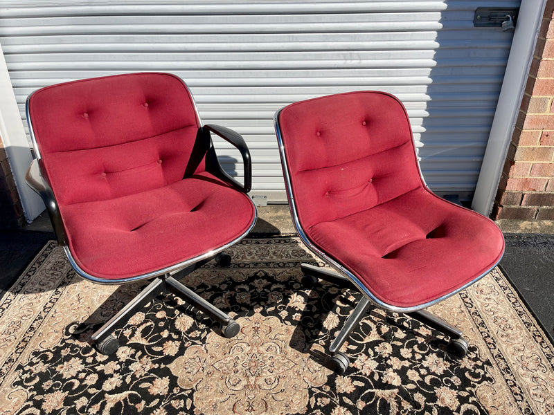 Vintage Charles Pollock for Knoll Steelcase Office Chair with Armrests