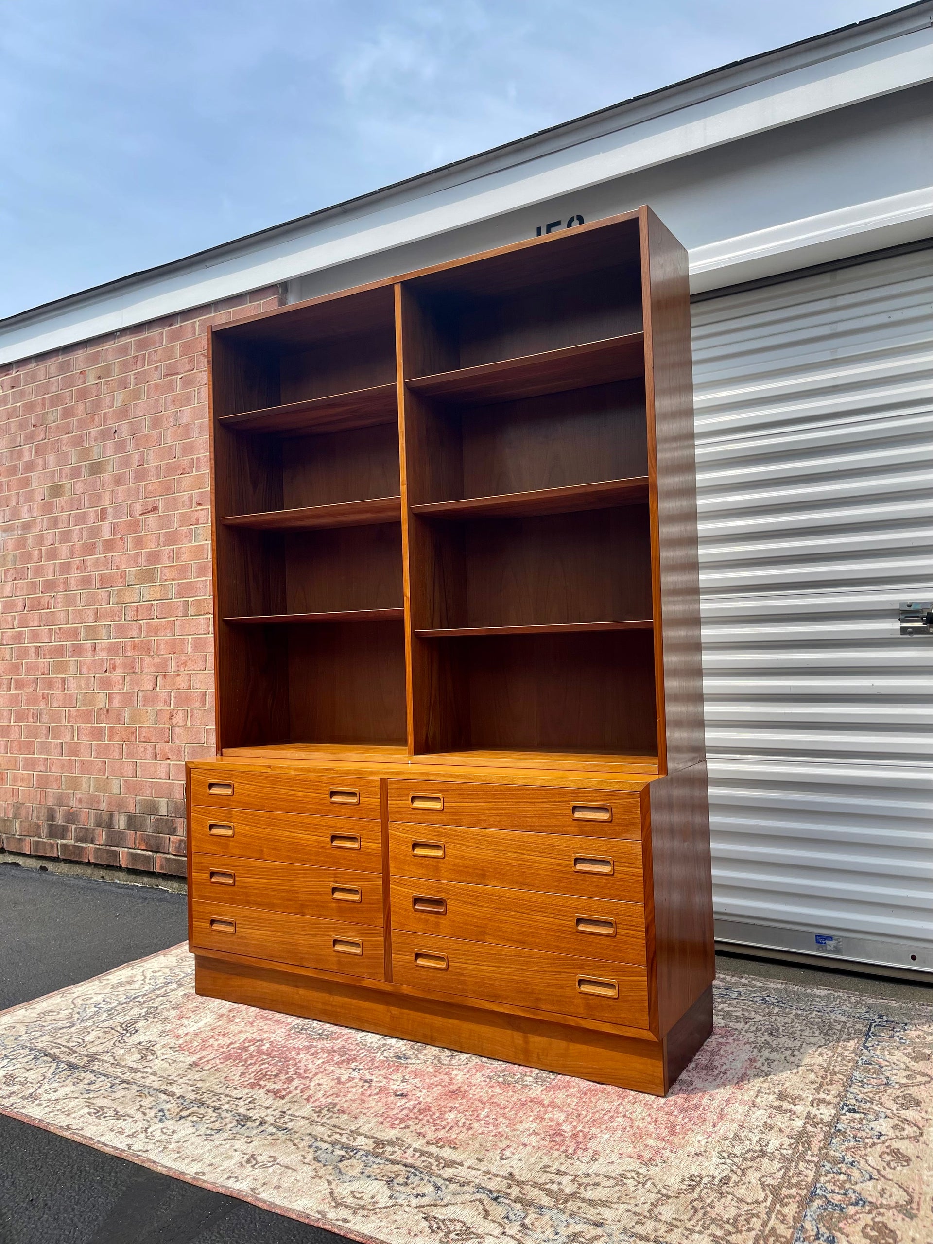 Poul Hundevad Danish Modern Teak Bookcase Credenza